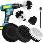 Brush Attachment Drill Set Brush Attachment Cordless Screwdriver Brush Drill Brush Attachment Cleaning Brush Rim Brush Scrubber Cleaning Brush Kit for Kitchen Bathtub Tiles,6 pieces Extended