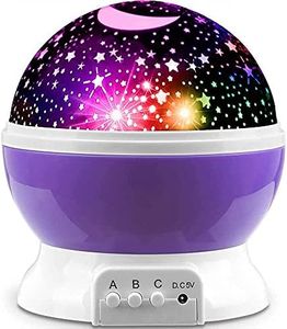 VHOI Moon and Sky Dream Rotating Projector Lamp Baby Room Dacor, Wedding and Party Romantic Star Master Projector Lamp with USB Wire Room Into LED Night Lamp Bulb Light (Multicolor)