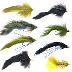 The Fly Fishing Place Slumpbuster Bouface Bunny Streamer Flies Collection - Set of 8 Big Bass and Trout Cone Head and Bead Head Fly Fishing Wet Flies - Hook Sizes 4 and 6