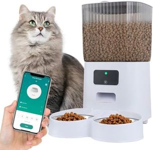 Automatic Pet Feeder, 5L Double Bowl Pet Food Dispenser, 2.4G WiFi Smart Timed Pet Feeder, with App Remote Control, for Cats Large Dogs and Multiple Pets