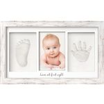 Baby Hand and Footprint Kit - Baby Footprint Kit, Newborn Keepsake Frame, Baby Handprint Kit,Personalized Baby Gifts, Nursery Decor,Baby Shower Gifts for Girls Boys (Vintage White)