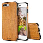 Belk iPhone 7 Plus / iPhone 8 Plus 5.5" Case Non Slip Soft Wood Slim Bumper TPU Back Cover with Rubber Corner - Oak