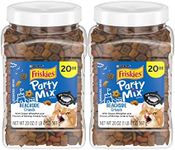 Purina Friskies Party Mix Cat Treats, Beachside Crunch, Made with Ocean Whitefish, Crunchy Cat Treats for Adult Cats, 20-Ounce Resealable Canister (Pack of 2)