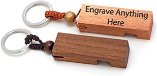 Personalized Phone Stand Wood Engraved Keychain,Engrave Any Message (Dark Brown)