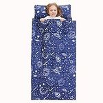 Sivio Toddler Nap Mat for Daycare, Sleeping Bag for Kids with Detachable Pillow, Weighted Blanket 3lbs for Kids Napping, Cotton Soft for Preschool Kindergarten, 50 x 20 Inches