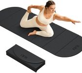 ILILI Foldable Yoga Mat-Semicircular, 10mm Thick, TPE Material, Extra Long 75"L x 26"W, Soft and Comfortable Folding Oval Mat 0.4 Inches, Easy to Carry and Store, 190*66cm Portable Multi-Functional Use for Yoga, Home Exercise & Outdoor (Carbon Black)