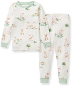 Burt's Bees Baby Baby Boys Pajamas, 2-Piece Long Sleeve Tee and Long Pant Cotton PJ Set, Sizes for 12 Months to 12 Years