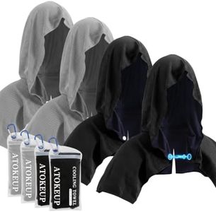 4 Pack Cooling Hoodie Towels for Neck and Face, UPF 50 Sun Protection, Instant Cooling Towels for Hot Weather, Soft Breathable & Lightweight for Sport, Gym, Workout, Camping, Running & Hot Weather