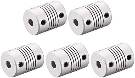 uxcell 5mm to 7mm Aluminum Alloy Shaft Coupling Flexible Coupler Motor Connector Joint L25xD19 Silver,5pcs