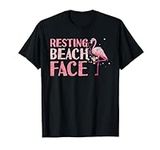 Resting Beach Face Flamingo T-Shirt