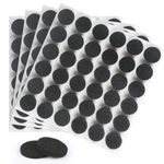 moinkerin 144 Pieces Furniture Pads 15mm Chair Pads Felt Pads for Furniture Feet Self Adhesive 5mm Thick for Furniture Feet Chair Legs (Black, 15mm)