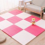SIGNATRON Puzzle Flooring | Kids Interlocking Play mat | Baby Play Mat | Play mats for Kids | Interlocking Floor mat | Gym mats for Floor | 24 MM Thick |(6 Tiles - 24 Sq Ft, White - Red)