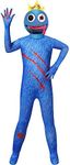 SharkBebe Rainbow Friends Halloween Kids Cosplay Costumes Jumpsuit Boys Dress Up Clothing Girls Pretend Mask Game Costume (Blue, 7-8 Years)