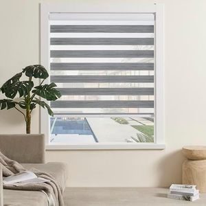 JIANGPIN TEXTILE Cordless Zebra Blinds Window Blind Zebra Shade Blinds for Windows Roller Sheer Shades Privacy Light Filtering Shades for Home Kitchen Bathroom (Width 42'' X Height 72'' Grey)