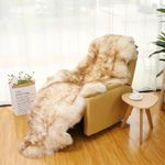 Real Genuine Sheepskin Rug Natural Sheepskin Throw Real Full Sheepskin Rugs Fluffy Fur Rug Authentic Sheepskin Rug Sheepskin Seat Covers for Chairs Recliner Sofa (Color : Brown-Tipped)