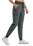 Willit Women's Cargo Hiking Pants Lightweight Athletic Outdoor Travel Joggers Quick Dry Workout Pants Water Resistant Deep Gray M