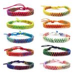 TONAUP Boho Surfer Bracelet Set, Multi-Color Woven Beads Bracelet, Handmade Friendship Braided Ethnic Adjustable Bracelets Jewelry Gift for Wrist Anklet Hair Accessories (10 Multi-Color)