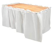 Disposable Table Skirts – 6-Pack Ruffled Plastic Table Skirts – Perfect for Weddings, Engagement Parties, Birthdays, Business Events, Baby Showers, White, Suitable for Tables Up to 8 Feet Long
