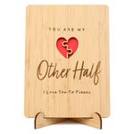 Anniversary Card with Stand, Wedding Anniversary Card for Wife, Husband, Girlfriend, Boyfriend, Wooden 5th Anniversary Present, Handmade Love Cards Birthday Card for Her Him, Valentines Card