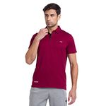 berge' Mens Polyester Dry Fit Collar Polo Tshirts for Men, Quick Drying & Breathable Fabric,Anti-Static, Gym Wear Tees & Workout Tshirts MAROON