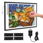 TOHETO Rechargeable A1 Light Pad, Large LED Light Board for Diamond Painting, 3-Color Modes Light Box for Tracing, 5 Levels/Stepless Dimming Light Table, Lightbox for Tracing and Drawing, Sketching