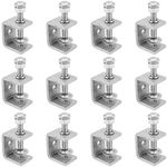 FUNSUEI 12 PCS Stainless Steel C Clamps, Wood Working C Clamp, 1 Inch Tiger Clamp, Heavy Duty C Clamp for Woodworking, DIY, Building, Household