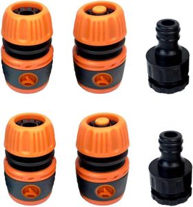 GreenGlory Tap Connector Set, Hose Connector Set, 6 pc Set (Orange Black)