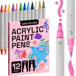 ARTISTRO Acrylic Paint Pens, Acrylic Paint Markers Dual Tip Markers, Acrylic Markers for Fabric, Canvas, Rock, Glass, Wood, Paper, DIY, Paint Markers