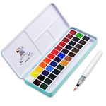 MeiLiang Watercolor Paint Set, 36 Vivid Colors in Pocket Box with Metal Ring and Bonus Watercolor Brush, Perfect for Students, Kids, Beginners & More