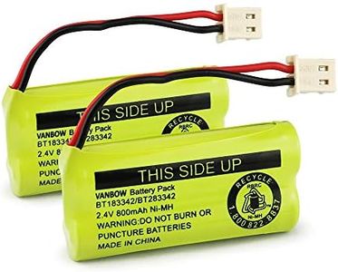 VANBOW BT183342/BT283342 2.4V 800mAh Ni-MH Battery Pack, Compatible with AT&T VTech Cordless Phone Batteries BT166342/BT266342 BT162342/BT262342 CS6709 CS6609 CS6509 CS6409 EL52100 EL50003 (Pack 2)