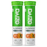 OZiva Bioactive Glutathione Tablets for Radiant Skin - 30 Effervescent Tablets (Pack of 2) | L-Glutathione, Lycopene, Vitamin C for Skin Glow & Anti-Pigmentation | Orange