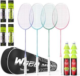 Professional Carbon Fiber Badminton Rackets Badminton Racquet for Backyards Gym(2/4 Packs)