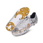 Vector X Hydra X Men's Football Shoe/Studs/Sports and Athletic Footwear with PU Upper/Comfortable Football Shoes (Pearl White-Gold, Size-4)