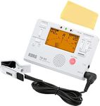 Korg TM-60C Combo Tuner Metronome + Contact Microphone Bundle with Austin Bazaar Polishing Cloth - White