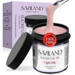 SAVILAND Builder Nail Gel – 3.53oz Light Pink Hard Gel for Nails Large Capacity Nail Strengthen Gel for Nail Extension Nail Art Manicure Starter U V Nail Gel for Professional Nail Salon Home DIY
