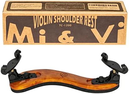 Classic Violin Shoulder Rest (Violin 1/2-1/4 & Viola 12"-11") with Adjustable Height | Collapsible | Real Maple Wood| Excellent Support Grip - By MIVI Music