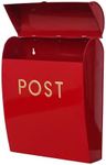 Assorted Collections Red Post Box Wall Mounted Letterbox with Easy Access No Lock for Outdoor Use - Weatherproof and Durable Mailbox Easy Installation, Strong Construction (Large)