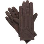 isotoner Signature Men's Gloves, Spandex Stretch with Warm Knit Lining, Brown, Medium-Large