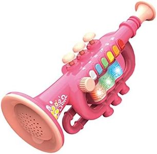 Kids Children Toy Musical Instrument Trumpet/Saxophone/Clarinet with Color Coded Keys for Boys and Girl Ages 3 and Up - Trumpet Red