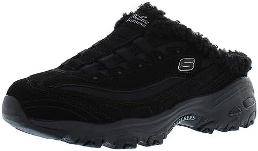 Skechers Women's D'Lites - Comfy Steps Sneaker Mule, Black/Black, 8