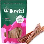 Willow&I Bully Sticks for Dogs -12 Inch Natural Bully Sticks for Medium Dogs, Large & Small Dogs- Premium 100% Grass Fed, Single Ingredient, Long Lasting, High Protein, Odor Free (12", 12 Pack)