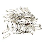 FURE Rhodium Metal Brooch Pins for Men and Women (2.5 cm) - Pack of 50 Pieces