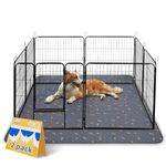 Sunheir Washable Pee Pads for Dogs Extra Large 48" x 60" 2-Pack, Reusable Puppy Pads Pet Training Pads for Dog Playpen Indoor, Waterproof Dog Pee Pads for Puppy Playpen, Whelping Pad - Deep Grey