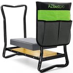 AZBESTPRO Bamboo Garden Kneeler and Seat Heavy Duty, Upgrade Gardening Bench and 2-inch Thick Kneeling Pad 1 Larger Tool Bags, Gardening Gift for Women Men, for Gardeners