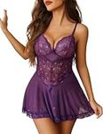 Avidlove Women Lingerie Sexy Babydoll Dress Lace Night Gowns Strap Chemise Sheer Sleepwear