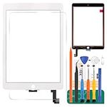 SRJTEK for iPad Air 2 2nd Gen 9.7 A1566 A1567 Touch Screen Replacement Kit,(Not LCD, NO Instructions) Touch Digitizer,Glass Repair Parts,Including Tempered Glass (Pearl White)