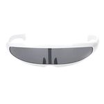 MYADDICTION Futuristic Narrow Cyclops Color Mirrored Lens Visor Sunglasses White Frame Black Mirrored Clothing, Shoes & Accessories | Costumes, Reenactment, Theater | Accessories | Glasses