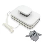 HACHWAIZZ Magnetic Window Cleaner - Double-Sided Glass Cleaning Tool with Microfiber Fish Scale Cleaning Cloth (Grey) Safety Rope Ergonomic Handle and Durable Materials for High-Rise Car Windows