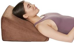 Amazon Basics Memory Foam Wedge Pillow for Neck & Back Pain Relief, Brown, 25 X 44 X 45