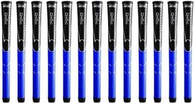 WINN DRI-TAC MIDSIZE 13 Pieces Black/Blue Golf Grip - Non-Slip & Cushioned Comfort - Incredible Comfort & Moisture-Wicking - Shock Absorption Benefits for Pain-Free Playability - AVS Technology - Hand